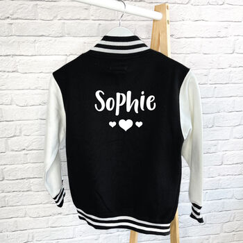 Kid's Heart Personalised Varsity Jacket, 6 of 7