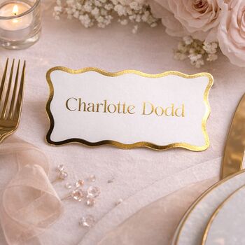 Gold Foiled Bordered Edge Placecard, 2 of 3