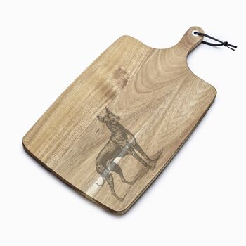 Personalised Cirneco Dell'etna Engraved Acacia Serving Board, 5 of 6