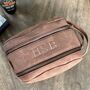 Personalised Suede Effect Mens Wash Bag, thumbnail 1 of 1