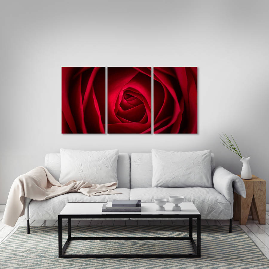 rose triptych canvas wall art by ta-dah wall art | notonthehighstreet.com