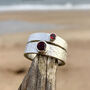 Garnet January Birthstone Ring Textured Sterling Silver, thumbnail 8 of 8