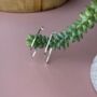 Outline Leaf Hoop Stud Earrings In Silver, thumbnail 1 of 6