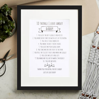 Personalised Ten Things I Love About Daddy Print, 3 of 4