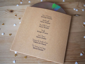 Set Of 10 Personalised 'Love Songs' CD Sleeve Favours, 2 of 2