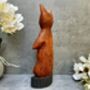 32cm Handcarved Lotus Yoga Cat Wooden Ornament Decor, thumbnail 8 of 12