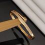 Brass Zircon Luxury Cuff Wrist Bangle Bracelet, thumbnail 2 of 3