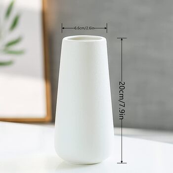 Ceramic Modern White Flower Vase, 2 of 3