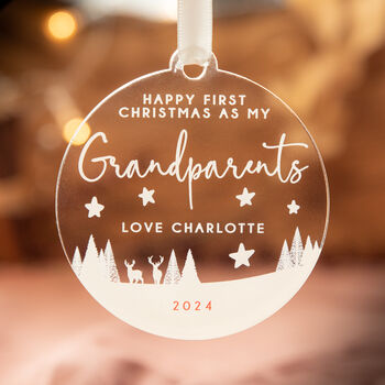 Personalised First Christmas As My Grandparents Bauble, 4 of 6