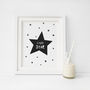Little Star, Nursery Print In Black And White, thumbnail 2 of 3