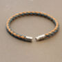 Personalised Sterling Silver Cork Bracelet Natural/Blue, thumbnail 4 of 8