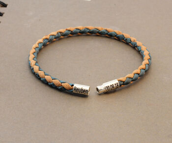 Personalised Sterling Silver Cork Bracelet Natural/Blue, 4 of 8
