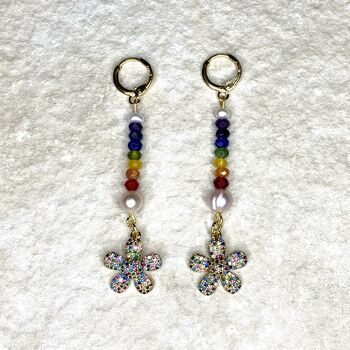 Pearl Daisy Rainbow Earrings, 4 of 9
