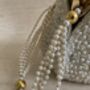 White Handcrafted Pearl Embellished Potli Wrist Bag, thumbnail 3 of 5