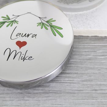 Couple Mistletoe Christmas Scented Candle With Lid, 7 of 9