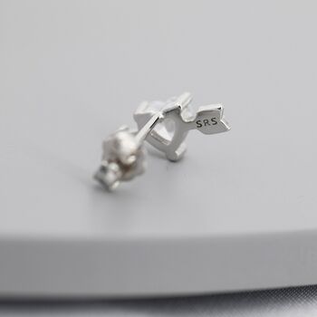 Heart Arrow Stud Earrings In Sterling Silver, 8 of 12