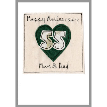 Personalised 55th Emerald Wedding Anniversary Card, 7 of 9