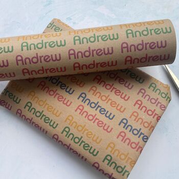 Retro 1980's Name Personalised Wrapping Paper, 2 of 7