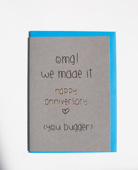 'Happy Anniversary You Bugger' Card, 2 of 2