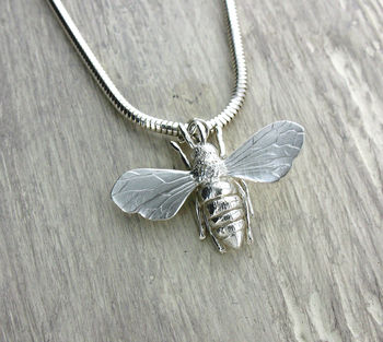 Sterling Silver Or Gold Vermeil Honey Bee Necklace, 2 of 5