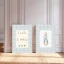 Hello Little One Blue Nursery Art Prints, thumbnail 1 of 4