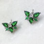 Emerald Zircon Stud Earrings, thumbnail 2 of 4