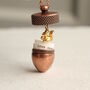 Copper Acorn Locket Necklace With Squirrel, thumbnail 1 of 8