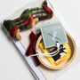 “Joy” With Festive Foliage Design Beginner Embroidery Kit, Hand Embroidery, thumbnail 2 of 6