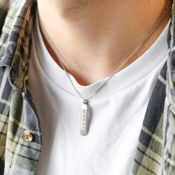 Men's Personalised Stainless Steel Tag Pendant Necklace, 7 of 11