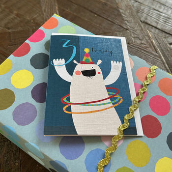 Mini Polar Bear 3rd Birthday Card, 4 of 5