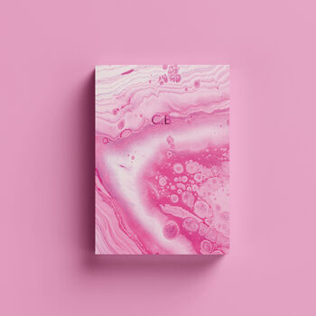 Personalised Custom Name Marble Pink A5 Notebook, 2 of 5