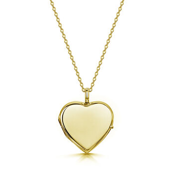 18 K Gold Plated Heart Locket With Photos And Engraving, 6 of 12