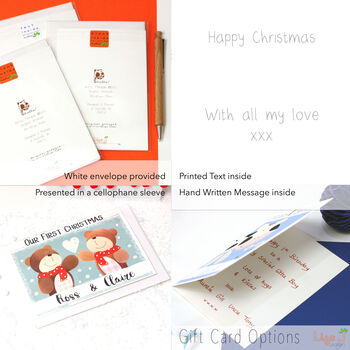 Personalised Bear Couple 1st Christmas Card, 3 of 3