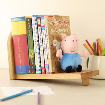 Personalised Solid Oak Freestanding Bookend Shelf, 6 of 9