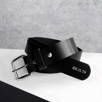 Handmade Personalised Special Date Men's Leather Belt, 2 of 10
