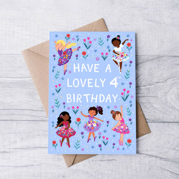 Any Age Ballerina Birthday Card, Girls Age Birthday Card, Dance, 4 of 8