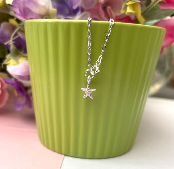 Sterling Silver Mini Starfish Anklet, 10 of 12