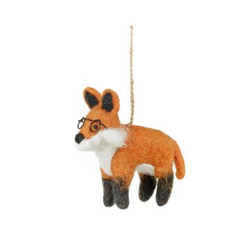 Handmade Felt Lennox The Fox Hanging Decoration, 2 of 5
