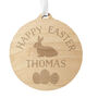 Personalised Easter Bunny Round Wooden Decoration, thumbnail 5 of 5