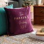 Personalised Family Christmas Velvet Cushion, thumbnail 1 of 6