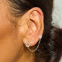 Halo Double Post Earring, thumbnail 2 of 5