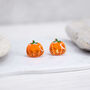 Halloween Glitter Pumpkin Stud Earrings, thumbnail 1 of 4
