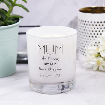 'Mum' Mother's Day Luxury Scented Glass Candle, 9 of 9