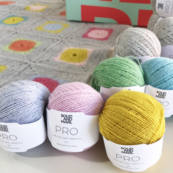 Luxury Granny Square Crochet Blanket Kit, 6 of 8