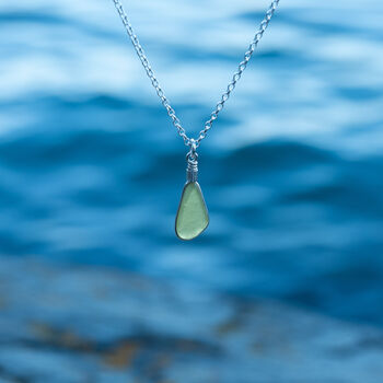 Cornish Sea Glass Pendant Green, 4 of 5