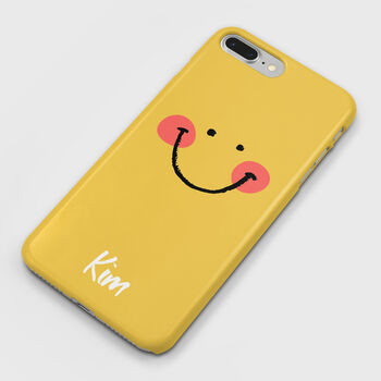 Personalised Yellow Smiley Phone Case, 2 of 6