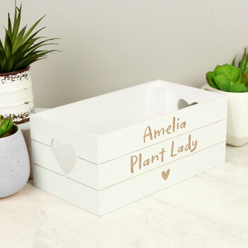 Personalised Heart White Wooden Storage Crate, 3 of 4