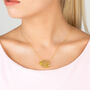 Queen Bee Honey Comb Necklace Gold Plated Silver, thumbnail 1 of 5