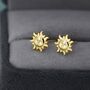 Sterling Silver Tiny Sun Stud Earrings, thumbnail 1 of 12