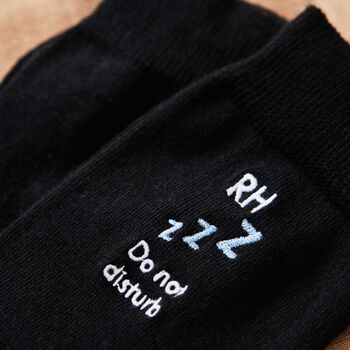 Personalised Sleep Black Socks, 2 of 4